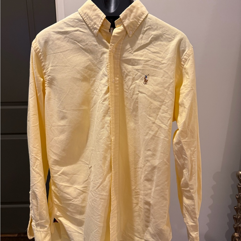 Ralph Lauren Light Yellow Casual Button Down Shirt Size Large